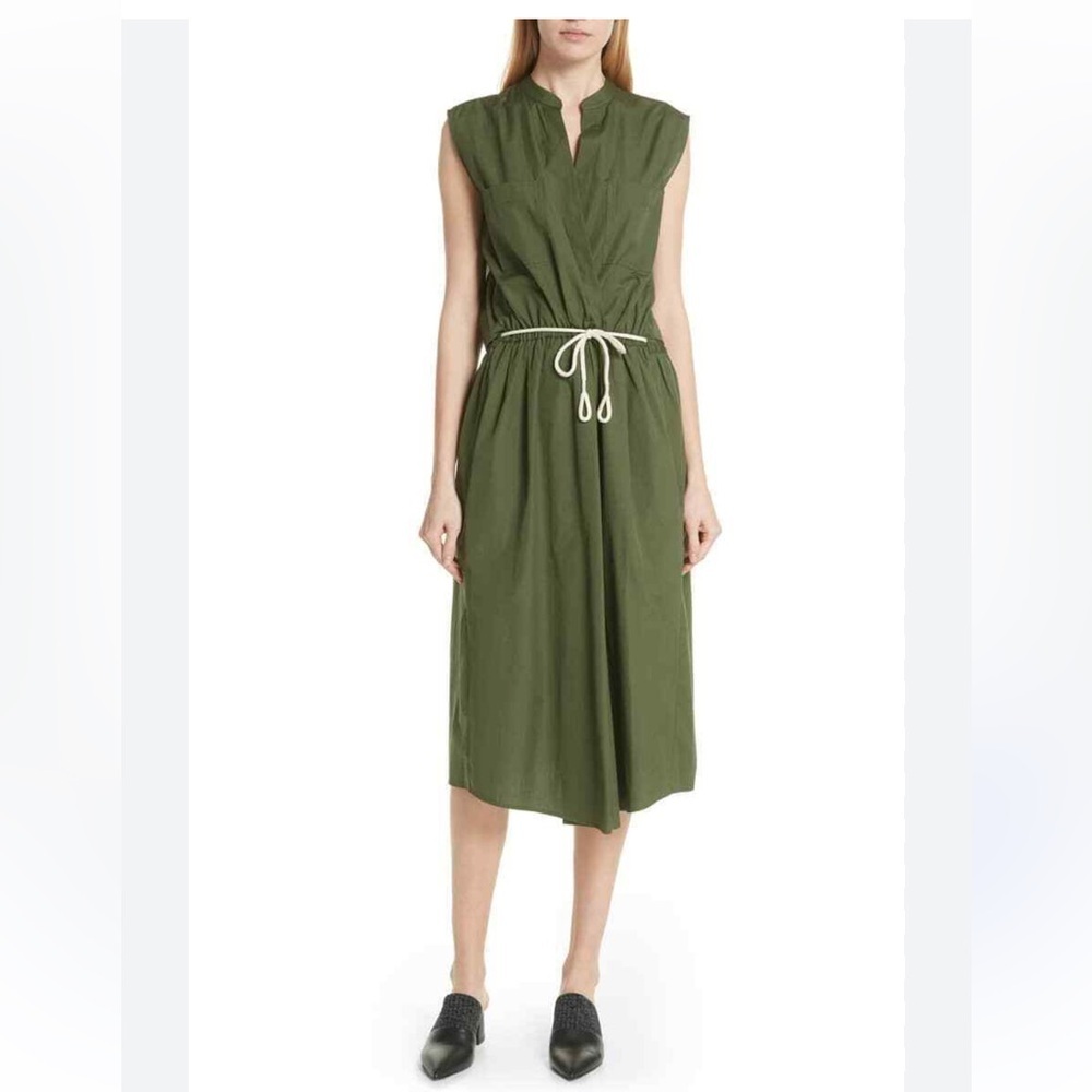Vince Cedar Green Rope Belted Dress Open Cutout Back | Medium